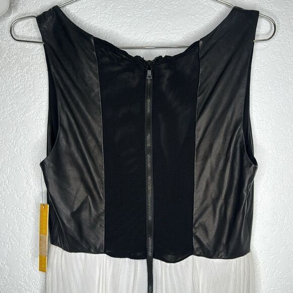 NWT Alice + Olivia Luna Leather-Top Maxi Dress Size 8 - Picture 8 of 14